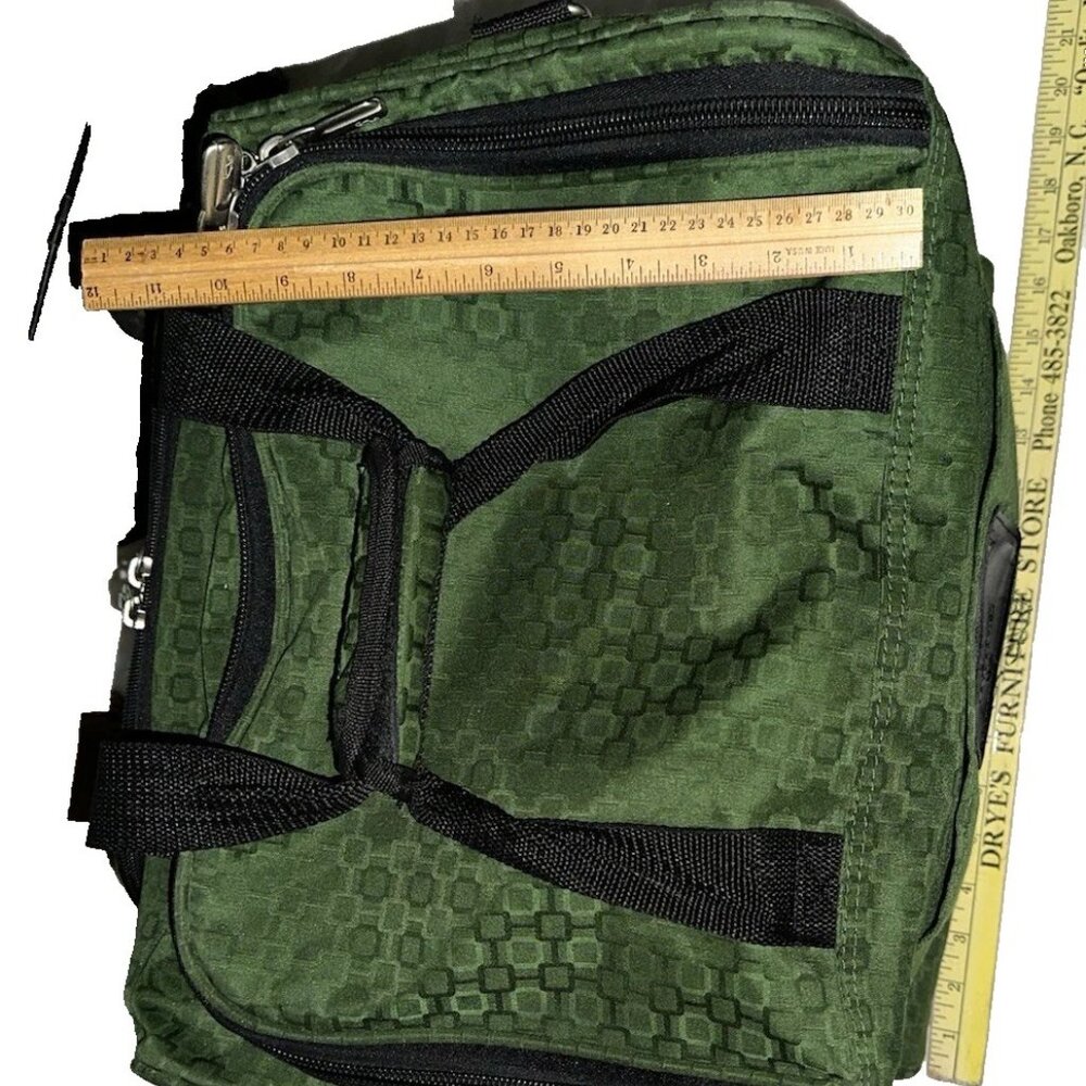 Atlantic Carry-on Travel Bag Overnight Luggage Tote Green w/ Handles and Strap - Picture 8 of 10